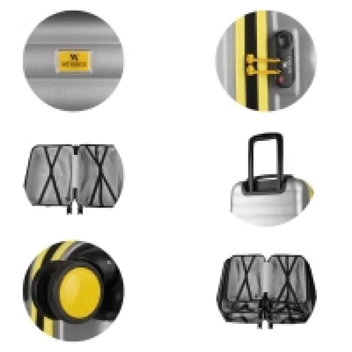 My Valice Colors Abs Kabin Orta Ve Büyük Boy Gri 3lü Valiz Seti