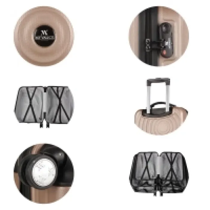 My Valice Drop Abs Kabin Orta Ve Büyük Boy Gold 3lü Valiz Seti