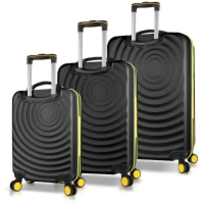 My Valice Drop Abs Kabin Orta Ve Büyük Boy Siyah 3lü Valiz Seti