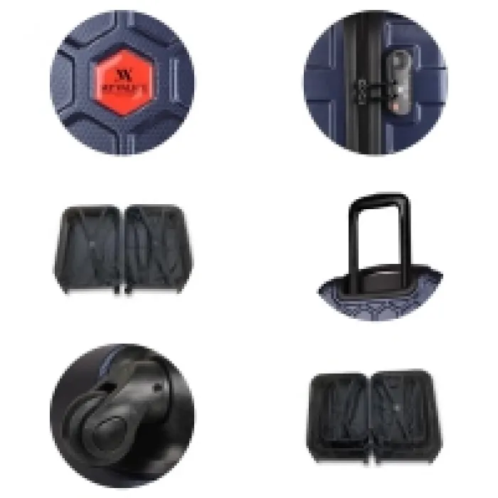 My Valice Honey Abs Kabin Orta Ve Büyük Boy Lacivert 3lü Valiz Seti