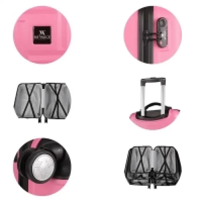 My Valice Puzzle Abs Kabin Orta Ve Büyük Boy Pembe 3lü Valiz Seti