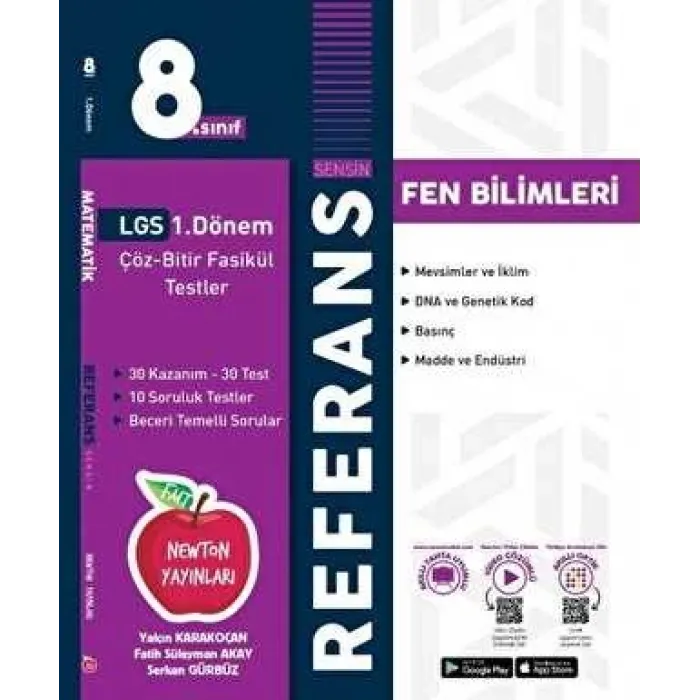 Newton Yayınları 8. Sınıf 1. Dönem Tekrarı Referans Fen Bilimleri Fasikül Soru Bankası