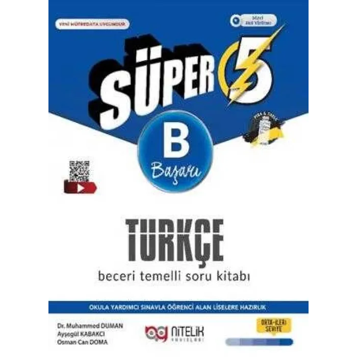 Nitelik Yayınları 5. Sınıf Süper Türkçe Beceri Temelli Soru Kitabı