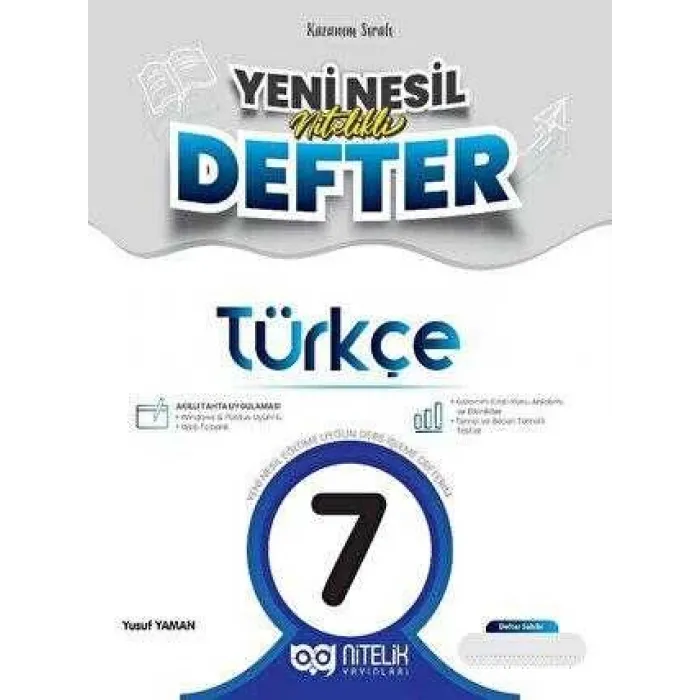 Nitelik Yayınları 7. Sınıf Türkçe Yeni Nesil Nitelikli Defter