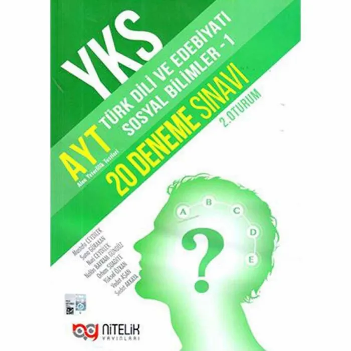 Nitelik Yayınları Nitelik YKS AYT Türk Dili Ve Edebiyatı Sosyal Bilimler-1 20 Deneme Sınavı