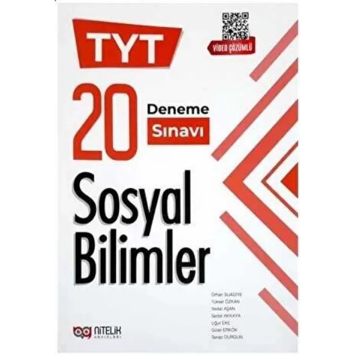 Nitelik Yayınları Nitelik YKS TYT Sosyal Bilimler 20 Deneme Video Çözümlü