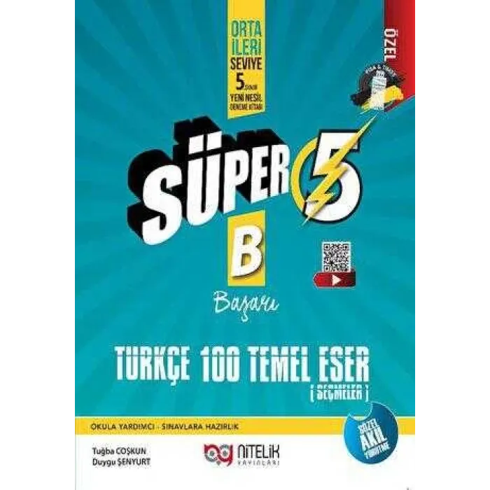 Nitelik Yayınları Süper 5 Türkçe 100 Temel Eser Yeni Nesil Deneme Kitabı