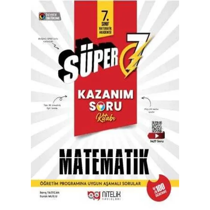 Nitelik Yayınları Süper 7 Matematik Kazanım Soru Kitabı