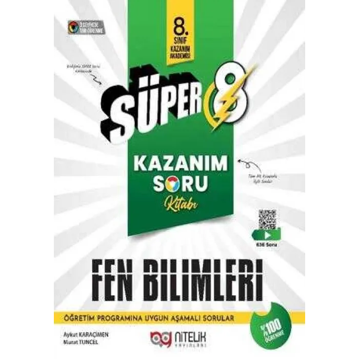 Nitelik Yayınları Süper 8 Fen Bilimleri Kazanım Soru Kitabı