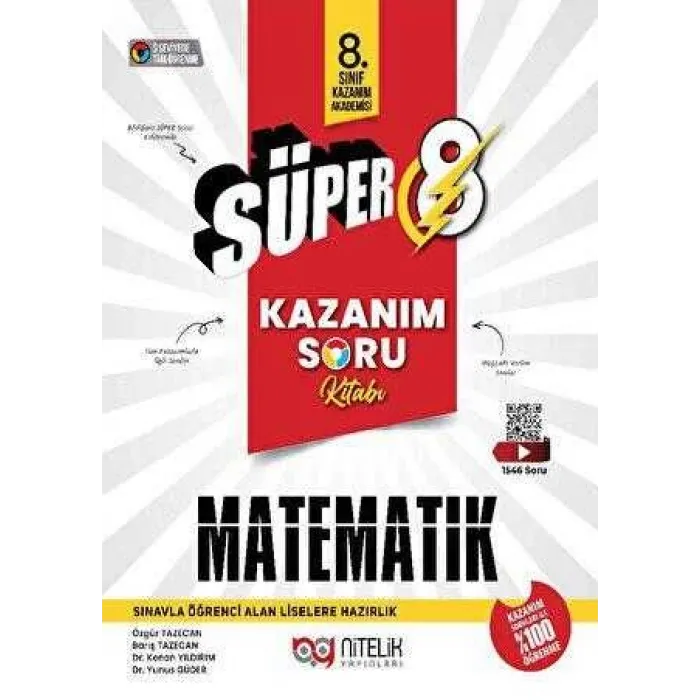 Nitelik Yayınları Süper 8 Matematik Kazanım Soru Kitabı