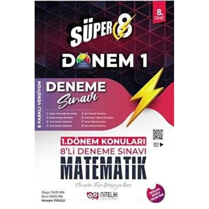 Nitelik Yayınları Süper 8. Sınıf Matematik 1. Dönem 8`li Deneme Sınavı