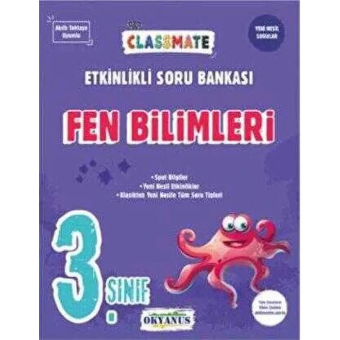 Okyanus Yayınları 3. Sınıf Classmate Fen Bilimleri Etkinlikli Soru Bankası