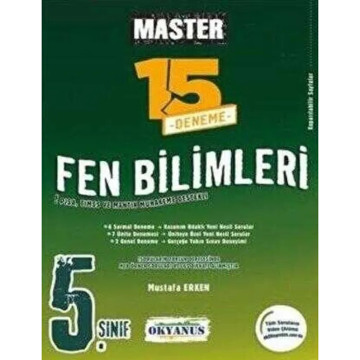 Okyanus Yayınları 5. Sınıf Fen Bilimleri Master 15 Deneme