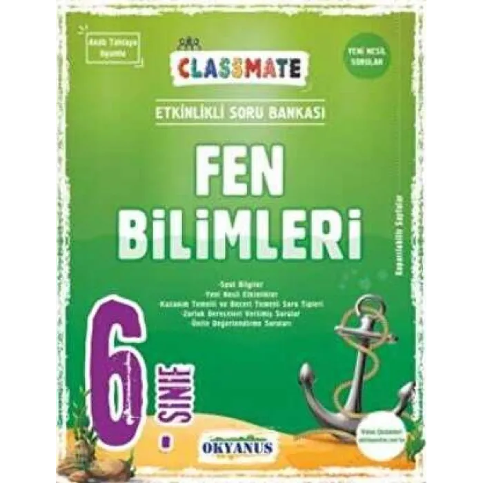 Okyanus Yayınları 6. Sınıf Classmate Fen Bilimleri Soru Bankası