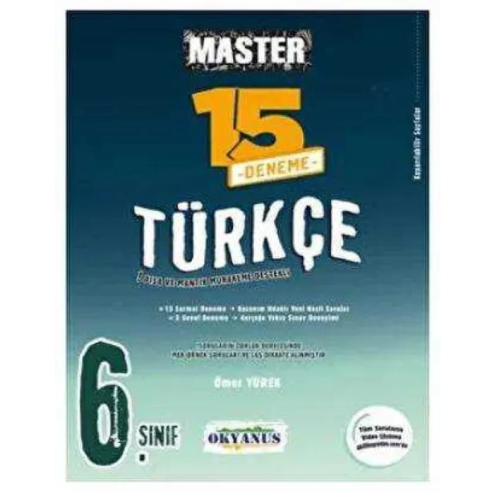 Okyanus Yayınları 6. Sınıf Master 15 Türkçe Denemesi