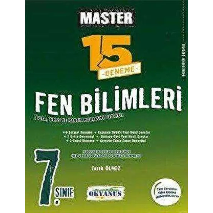Okyanus Yayınları 7. Sınıf Fen Bilimleri Master 15 Deneme