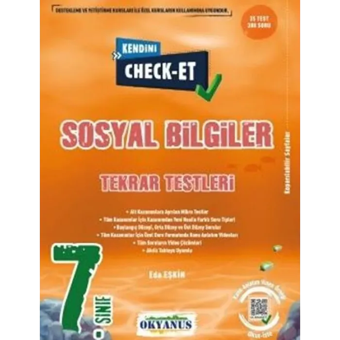 Okyanus Yayınları 7. Sınıf Kendini Check Et Sosyal Bilgiler Tekrar Testleri