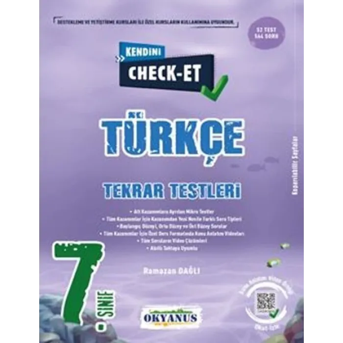 Okyanus Yayınları 7. Sınıf Kendini Check Et Türkçe Tekrar Testleri
