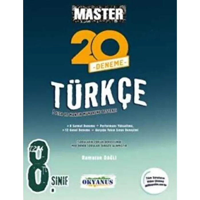 Okyanus Yayınları 8. Sınıf Master 20 Türkçe Denemesi