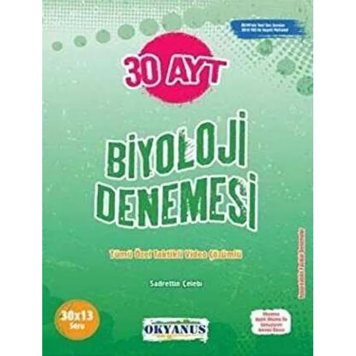 Okyanus Yayınları AYT 30 Biyoloji Denemesi