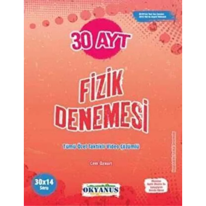 Okyanus Yayınları AYT 30 Fizik Denemesi