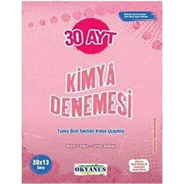 Okyanus Yayınları AYT 30 Kimya Denemesi