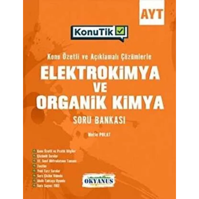 Okyanus Yayınları AYT KonuTik Elektrokimya ve Organik Kimya Soru Bankası