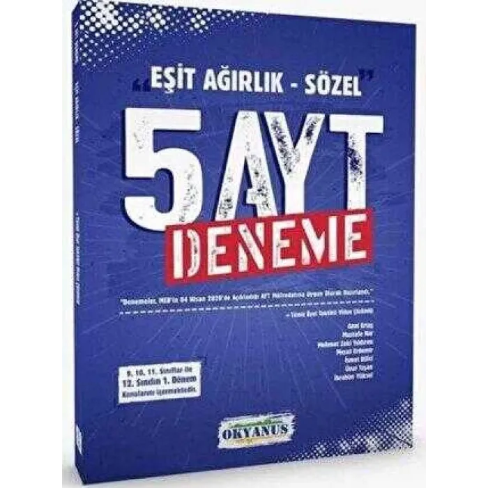 Okyanus Yayınları Eşit Ağırlık - Sözel 5 AYT Deneme