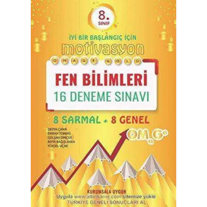 Omage Yayınları 8. Sınıf Omage Motivasyon Fen Bilimleri 16 Deneme Sınavı 8 Sarmal + 8 Genel