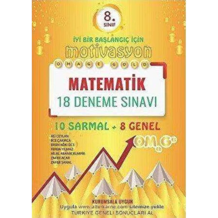 Omage Yayınları 8. Sınıf Omage Motivasyon Matematik 18 Deneme Sınavı 10 Sarmal + 8 Genel