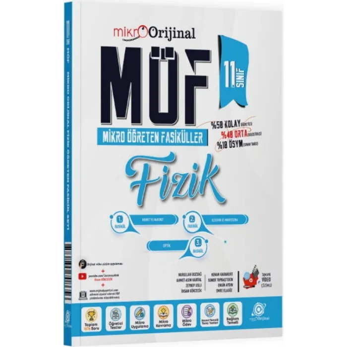 Orijinal Mikro 11. Sınıf Fizik MÖF Mikro Öğreten Fasikül Set