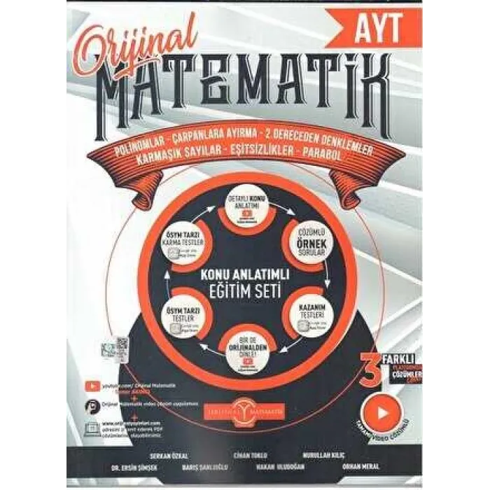 Orijinal Yayınları 2023 AYT Polinom Çarpanlara Ayırma 2.Dereceden Denklemler Karmaşık Sayılar Eşitsizlik Parabol Konu A