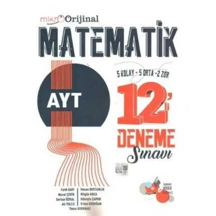 Orijinal Yayınları Orijinal Mikro AYT Matematik 12 li Deneme Sınavı