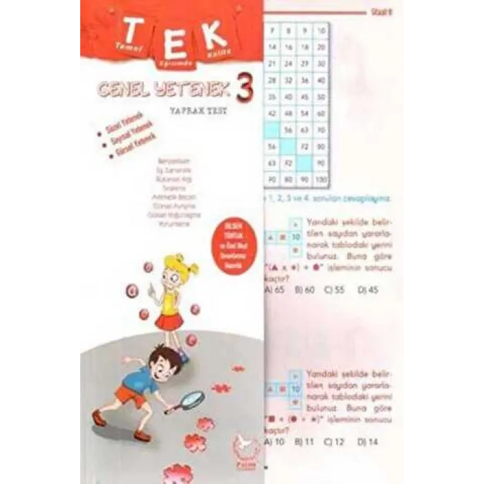 Palme Yayıncılık 3. Sınıf Genel Yetenek TEK Yaprak Test