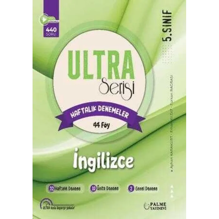 Palme Yayıncılık 5. Sınıf Ultra İngilizce Haftalık Denemeler 44 Föy