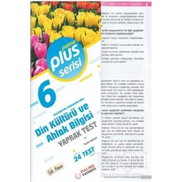 Palme Yayıncılık 6. Sınıf Plus Serisi Din Kültürü ve Ahlak Bilgisi Yaprak Test