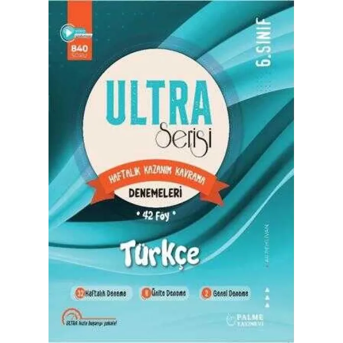 Palme Yayıncılık 6. Sınıf Ultra Serisi Türkçe Denemeleri 42 Föy