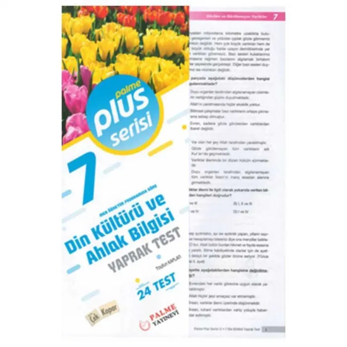 Palme Yayıncılık 7. Sınıf Plus Serisi Din Kültürü ve Ahlak Bilgisi Yaprak Test