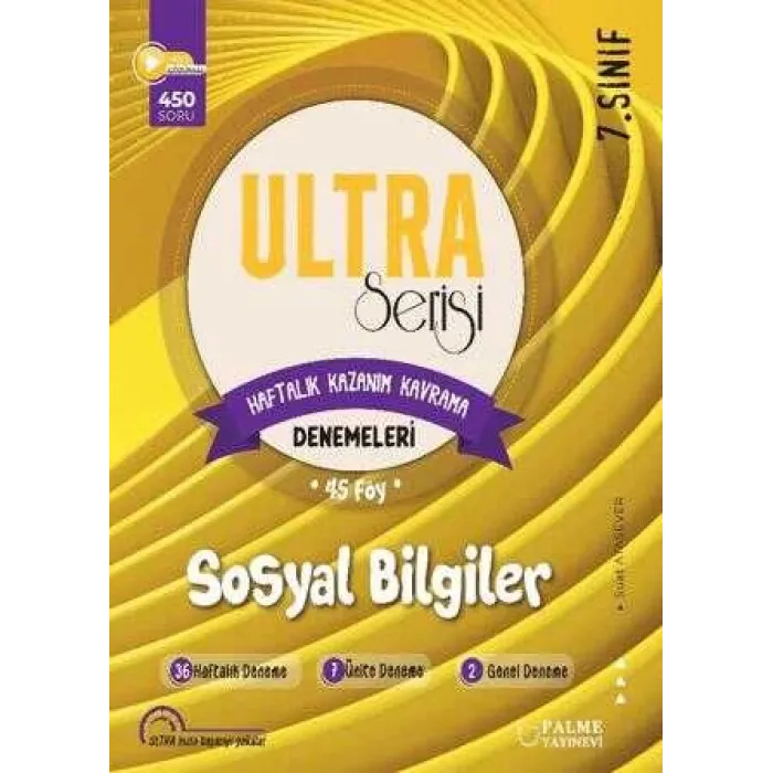 Palme Yayıncılık 7. Sınıf Ultra Serisi Sosyal Bilgiler Denemeleri 45 Föy