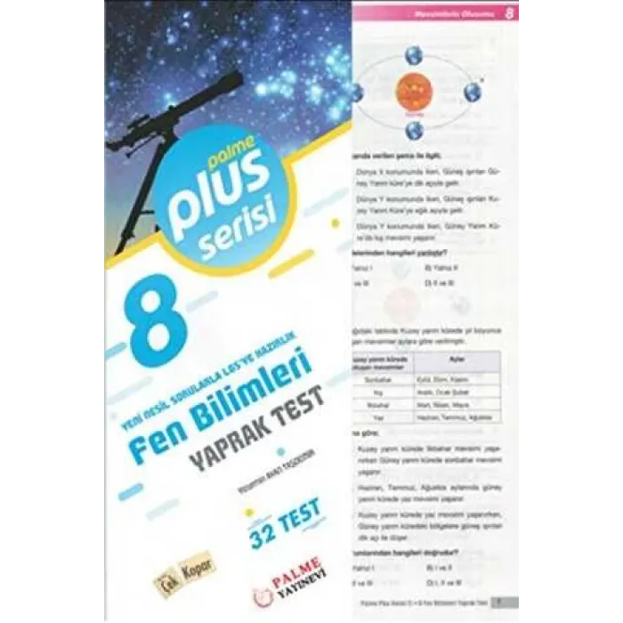 Palme Yayıncılık 8. Sınıf Plus Serisi Fen Bilimleri Yaprak Test