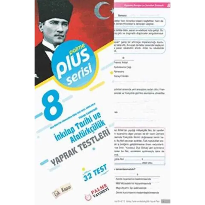 Palme Yayıncılık 8. Sınıf Pus Serisi T.C. İnkılap Tarihi ve Atatürkçülük Yaprak Testleri