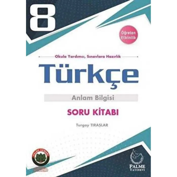 Palme Yayıncılık 8. Sınıf Türkçe Dil Bilgisi ve Yazım Kuralları Soru Kitabı