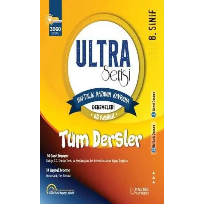 Palme Yayıncılık 8. Sınıf Ultra Kazanım Kavrama Denemeleri 68 Fasikül Tüm Dersler
