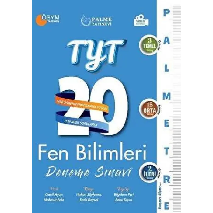 Palme Yayıncılık - Bayilik 2021 TYT Fen Bilimleri 20 Deneme Sınavı