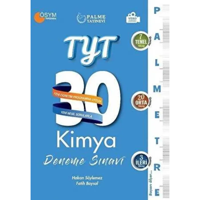 Palme Yayıncılık - Bayilik 2021 TYT Kimya 30 Deneme Sınavı