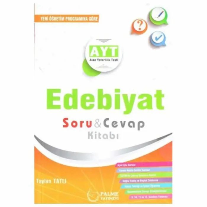 Palme Yayıncılık - Bayilik Palme YKS AYT Edebiyat Soru & Cevap Kitabı