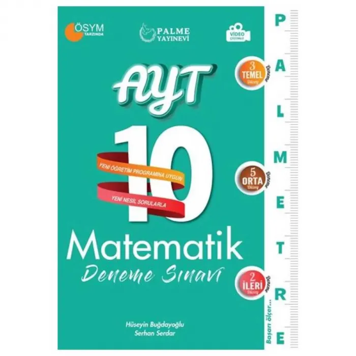 Palme Yayıncılık - Bayilik Palme YKS AYT Matematik 10 Deneme Palmetre Video Çözümlü