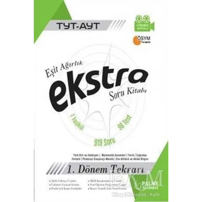 Palme Yayıncılık - Bayilik Palme YKS TYT AYT Eşit Ağırlık Ekstra Soru Kitabı 1. Dönem Tekrarı
