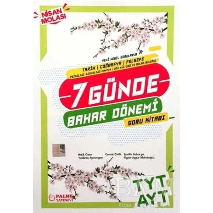 Palme Yayıncılık - Bayilik Palme YKS TYT AYT Tarih Coğrafya Felsefe 7 Günde Bahar Dönemi Soru Kitabı