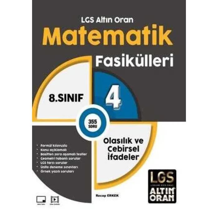Palme Yayıncılık LGS Altın Oran Matematik Fasikülleri 4 Olasılık ve Cebirsel İfadeler